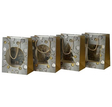 TORBA PREZENTOWA ŚWIĄTECZNA S Z OKIENKIEM