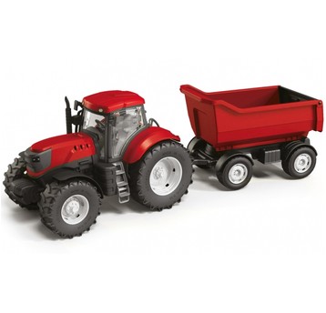 TRAKTOR CZERWONY Z WYWROTKĄ W PUDEŁKU