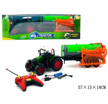 TRAKTOR Z MASZYNĄ NA RADIO + ŁADOWARKA