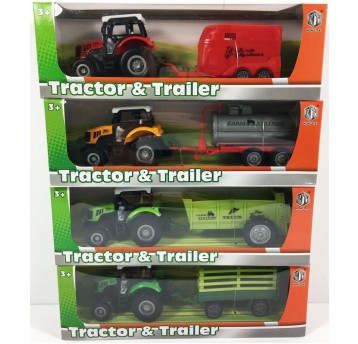 TRAKTOR Z PRZYCZEPĄ 21CM Z NAPĘDEM