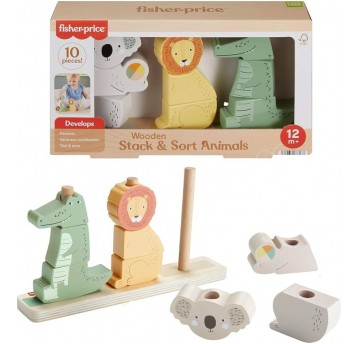 UKŁADANKI ZWIERZĄTKA DREWNIANE FISHER PRICE
