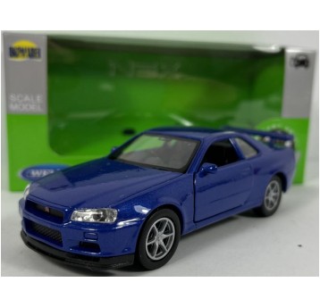 WELLY NEX 1:34-39 NISSAN SKYLINE GT-R NIEBIESKI