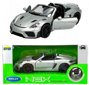 WELLY NEX 1:34-39 PORSCHE 718 SPYDER RS CAB SREBR