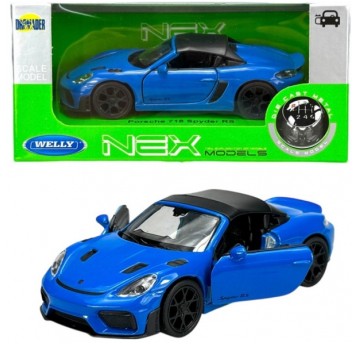 WELLY NEX 1:34-39 PORSCHE 718 SPYDER RS NIEBIESKI