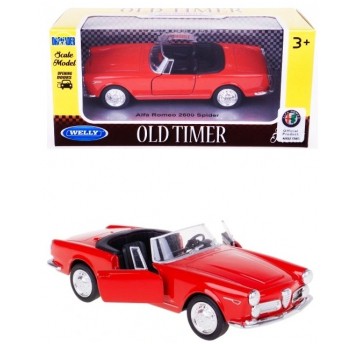 WELLY OLD 1:34-39 ALFA ROMEO SPIDER CAB CZERWONY