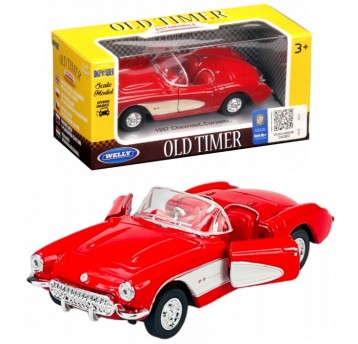WELLY OLD 1:34-39 CHEVROLET CORVETTE CZERWONY 1957