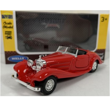 WELLY OLD 1:34-39 MERCEDES-BENZ 500K CAB CZERWON