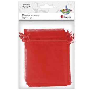 WORECZKI Z ORGANZY CZERWONE 10 SZT.