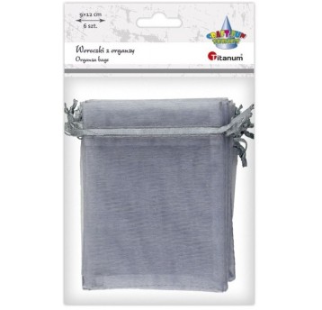 WORECZKI Z ORGANZY SZARE 10 SZT.