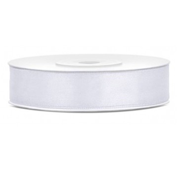 WSTĄŻKA SATYNOWA 12MM 25M BIAŁY
