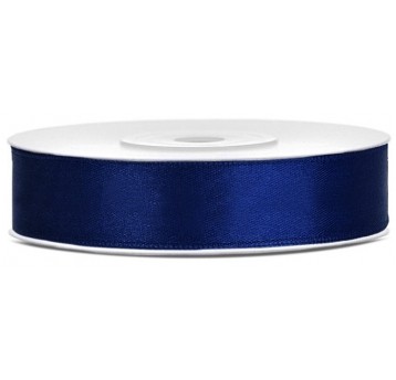 WSTĄŻKA SATYNOWA 12MM 25M GRANATOWA