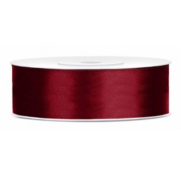 WSTĄŻKA SATYNOWA 25MM 25M BORDO