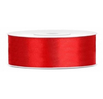 WSTĄŻKA SATYNOWA 25MM 25M CZERWONA