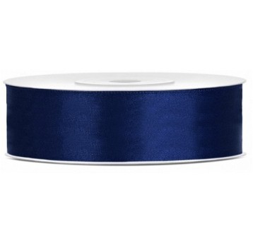 WSTĄŻKA SATYNOWA 25MM/25M GRANATOWA