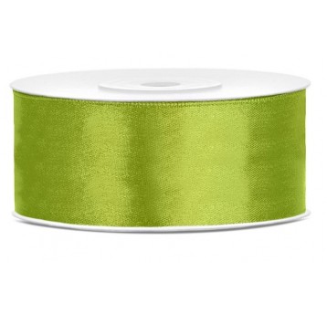 WSTĄŻKA SATYNOWA 25MM 25M ZIELONY JASNY