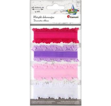 WSTĄŻKI SATYNOWE Z SERDUSZKAMI 4 KOL. 1M