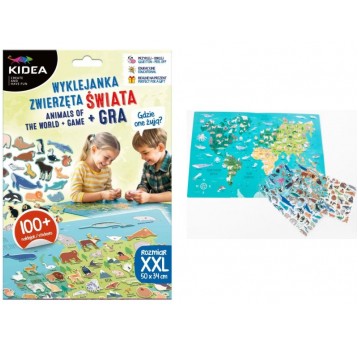 WYKLEJANKA ZWIERZĘTA ŚWIATA + GRA KIDEA