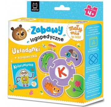 ZABAWY LOGOPEDYCZNE UKŁADANKI + KSIĄŻKA AKSJOMAT