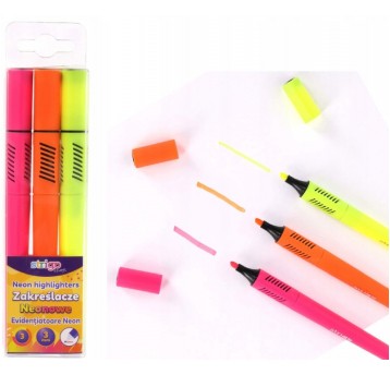 ZAKREŚLACZE NEONOWE 3 SZT STRIGO