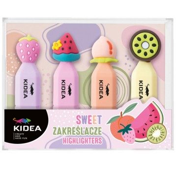 ZAKREŚLACZE OWOCE 4 SZT KIDEA