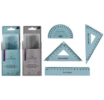 ZESTAW GEOMETRYCZNY 15CM W ETUI ACADEMY INTERDRUK