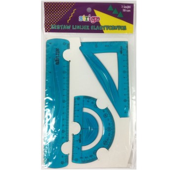 ZESTAW GEOMETRYCZNY ELASTYCZNY 20CM NIEB. STRIGO