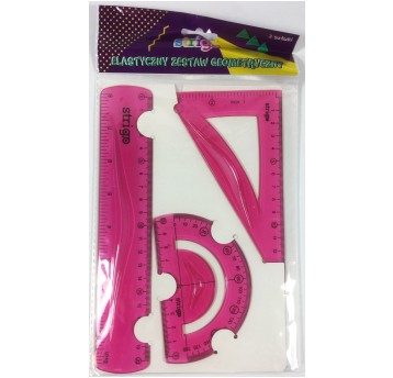 ZESTAW GEOMETRYCZNY ELASTYCZNY 20CM RÓŻOWY STRIGO