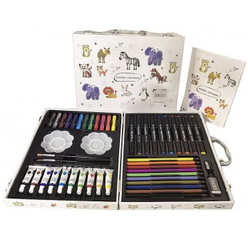 ZESTAW KREATYWNY PLASTYCZNY W WALIZCE ZWIERZĘTA