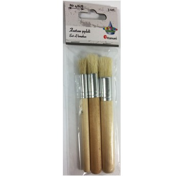 ZESTAW PĘDZLI 3 SZT. SZCZECINOWE OKRĄGŁE