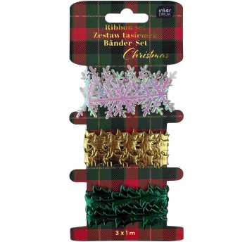 ZESTAW TASIEMEK KSZTAŁTY 3X1M CHRISTMAS INTERDRUK