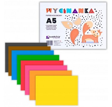 ZESZYT PAPIERÓW KOLOROWYCH A5 WEKTOR